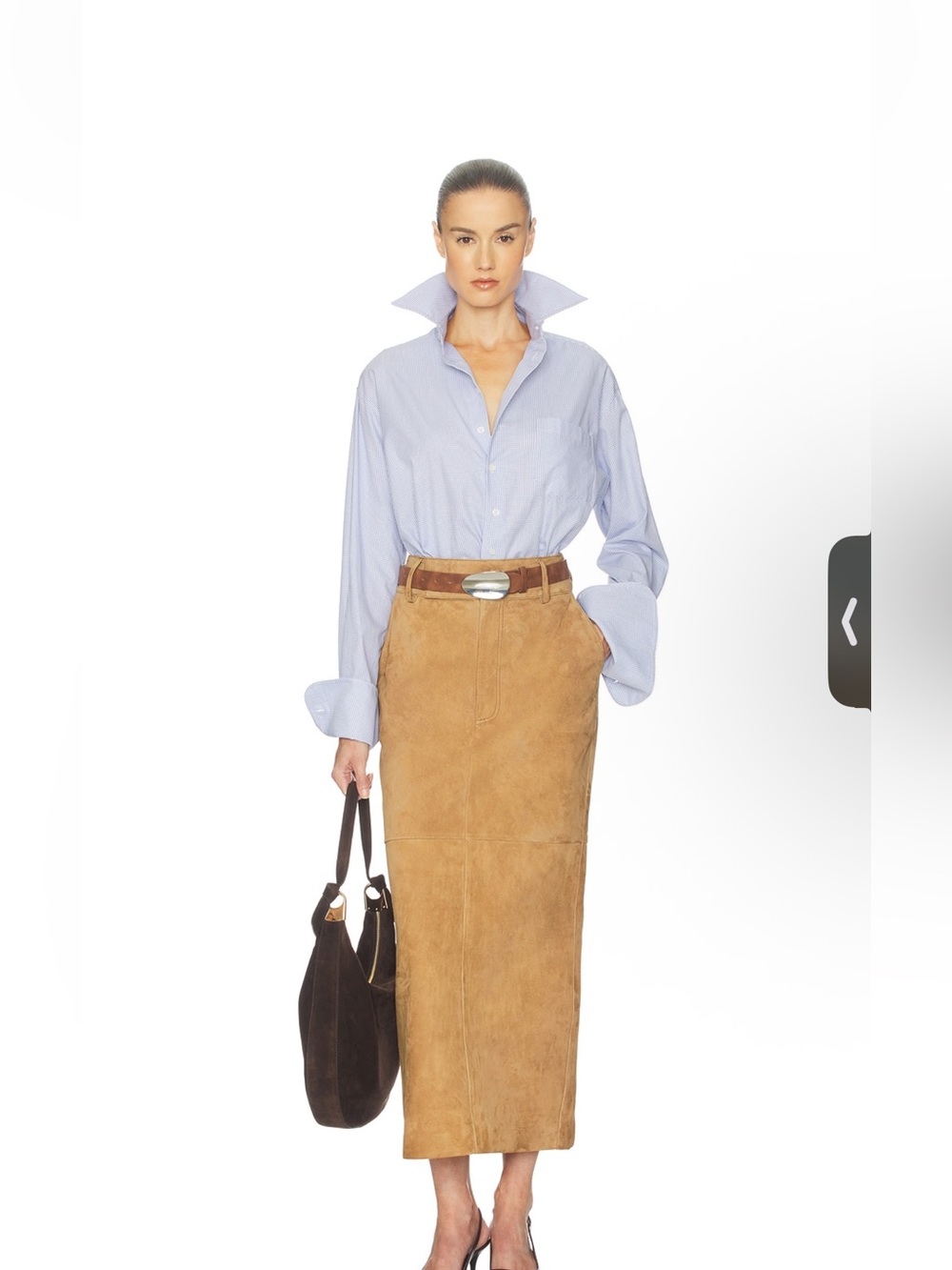 SOLD OUT Helsa Suede Column Skirt
